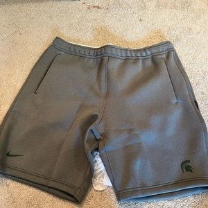 Grey Nike Sweatshorts with MSU emblem